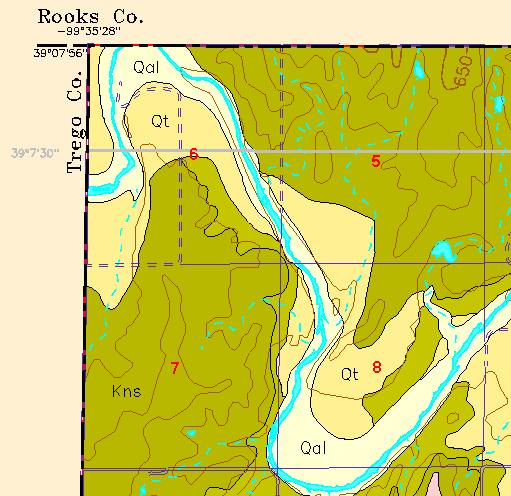 small part of Ellis Co. geologic map