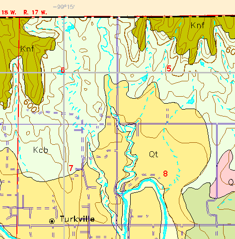 small part of Ellis Co. geologic map