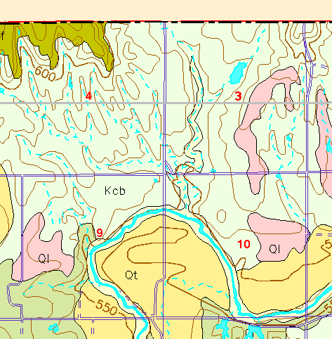 small part of Ellis Co. geologic map