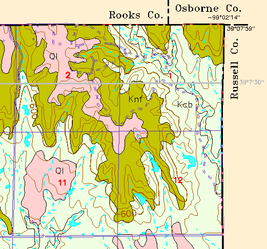 small part of Ellis Co. geologic map