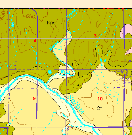 small part of Ellis Co. geologic map