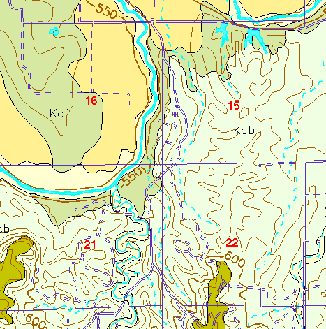 small part of Ellis Co. geologic map