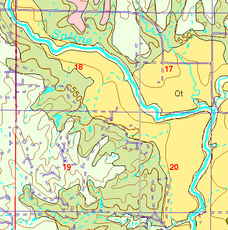 small part of Ellis Co. geologic map