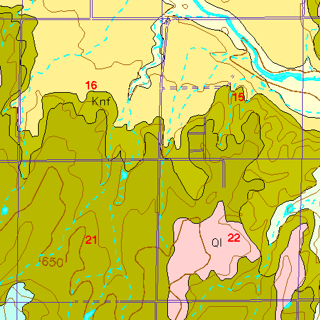 small part of Ellis Co. geologic map