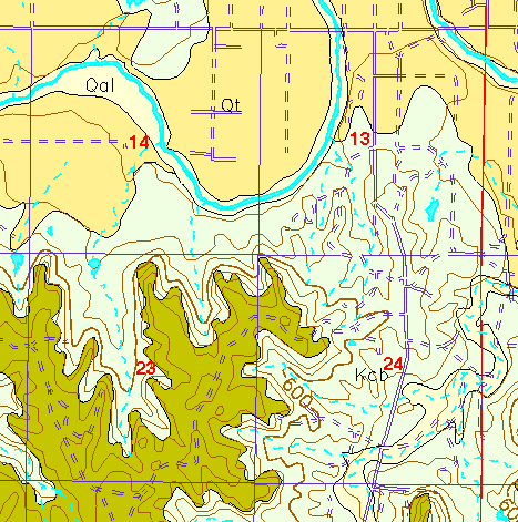 small part of Ellis Co. geologic map