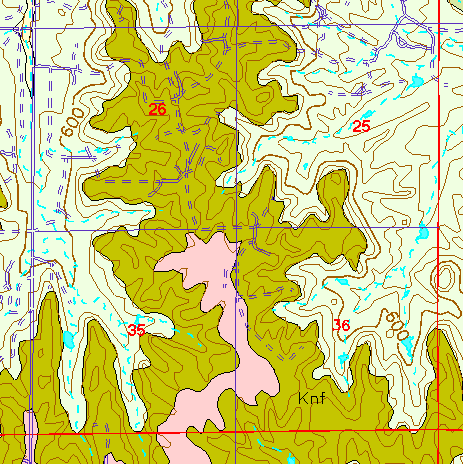 small part of Ellis Co. geologic map