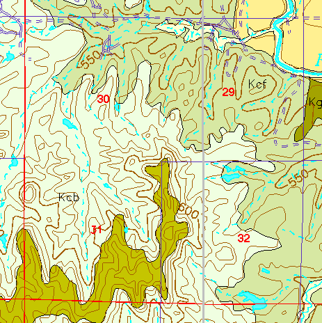 small part of Ellis Co. geologic map