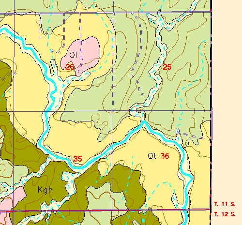 small part of Ellis Co. geologic map