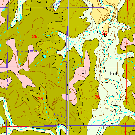 small part of Ellis Co. geologic map