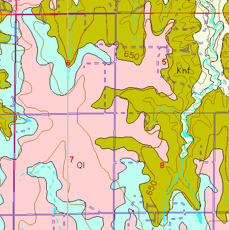 small part of Ellis Co. geologic map