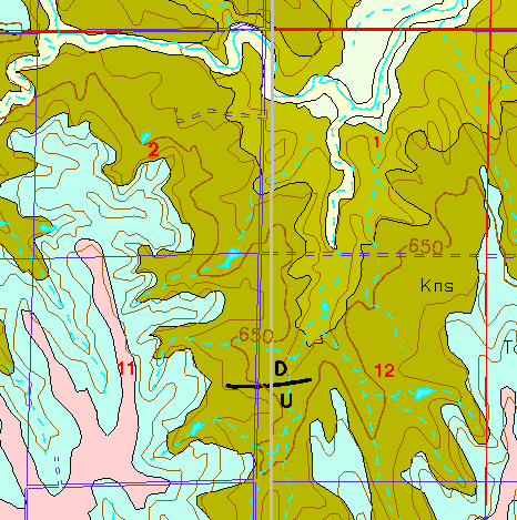 small part of Ellis Co. geologic map