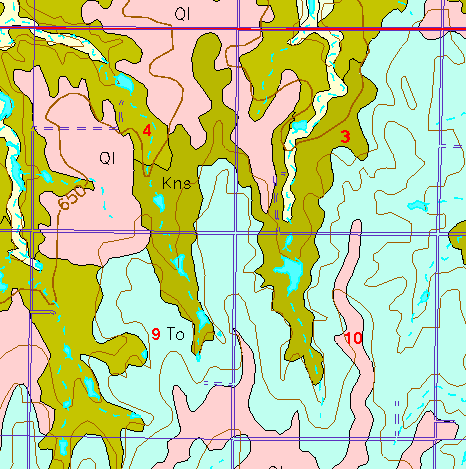 small part of Ellis Co. geologic map