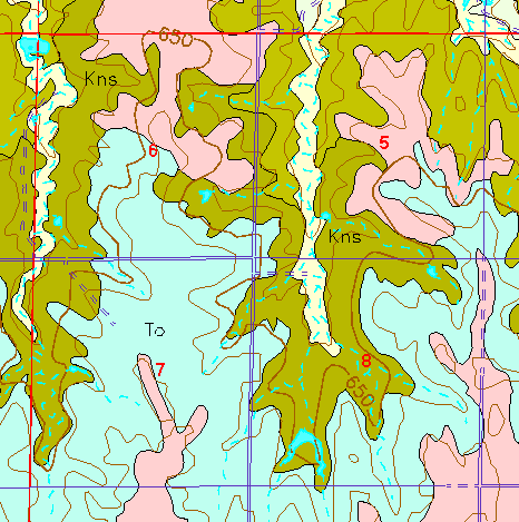 small part of Ellis Co. geologic map