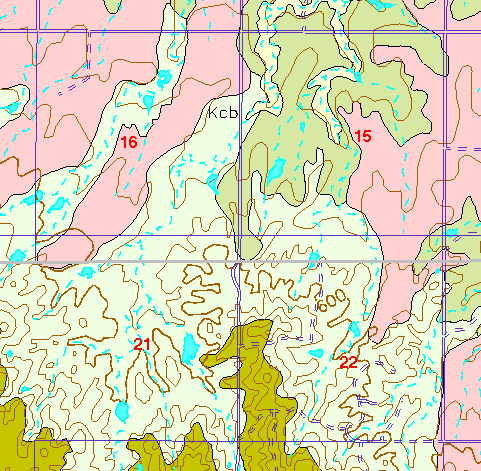 small part of Ellis Co. geologic map