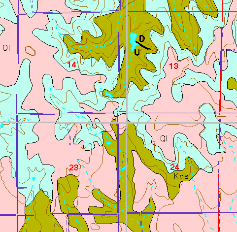 small part of Ellis Co. geologic map