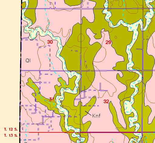 small part of Ellis Co. geologic map