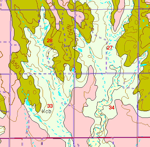 small part of Ellis Co. geologic map