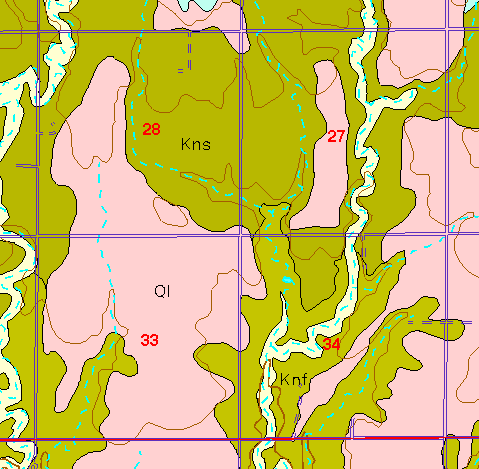 small part of Ellis Co. geologic map