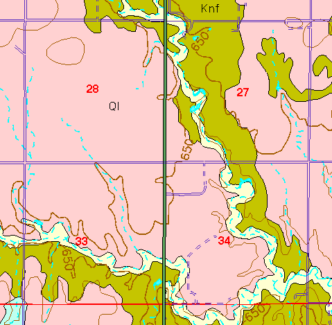 small part of Ellis Co. geologic map