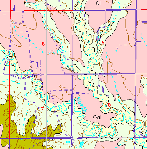 small part of Ellis Co. geologic map