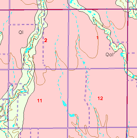 small part of Ellis Co. geologic map