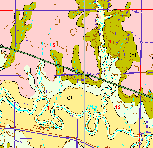 small part of Ellis Co. geologic map