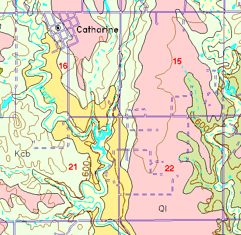 small part of Ellis Co. geologic map