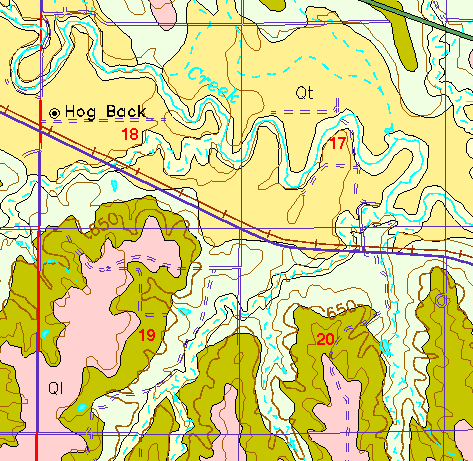 small part of Ellis Co. geologic map