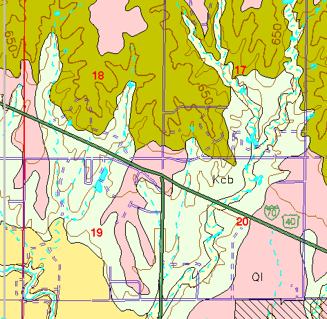 small part of Ellis Co. geologic map