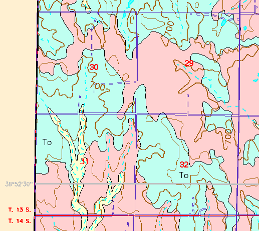 small part of Ellis Co. geologic map