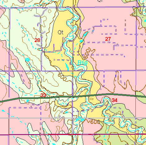 small part of Ellis Co. geologic map