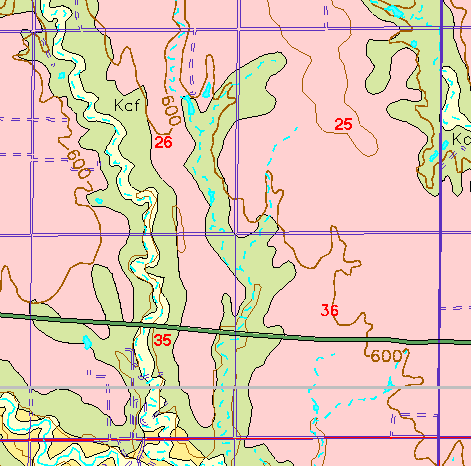 small part of Ellis Co. geologic map