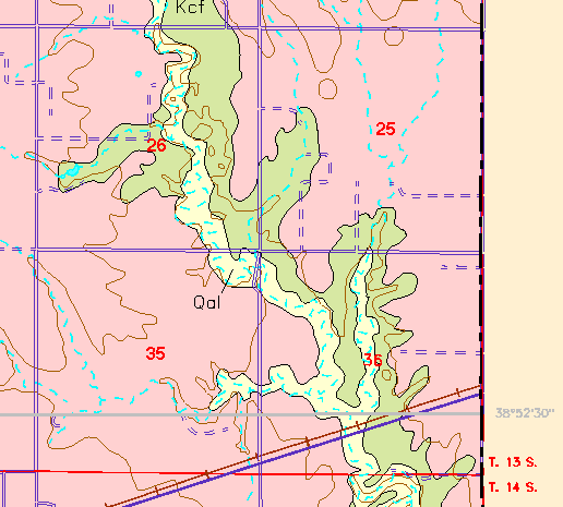 small part of Ellis Co. geologic map