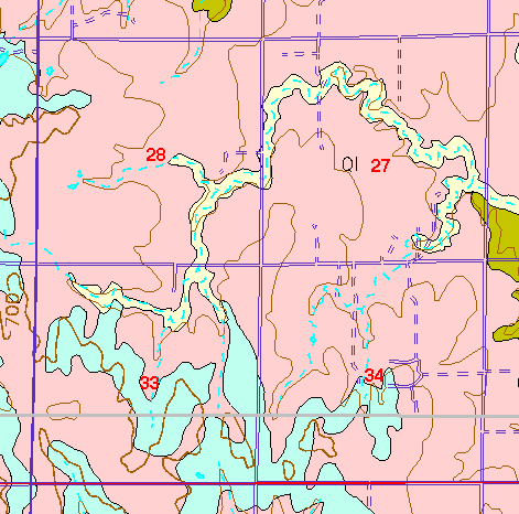 small part of Ellis Co. geologic map