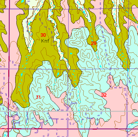 small part of Ellis Co. geologic map