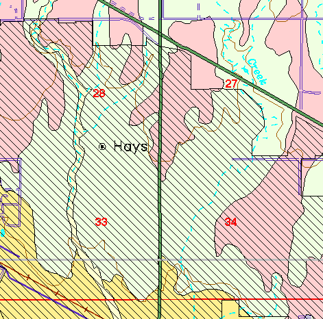 small part of Ellis Co. geologic map