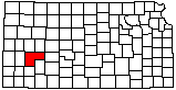 small map of Kansas; click to change counties