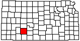 small map of Kansas; click to change counties