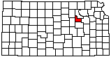 small map of Kansas; click to change counties