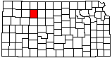 small map of Kansas; click to change counties