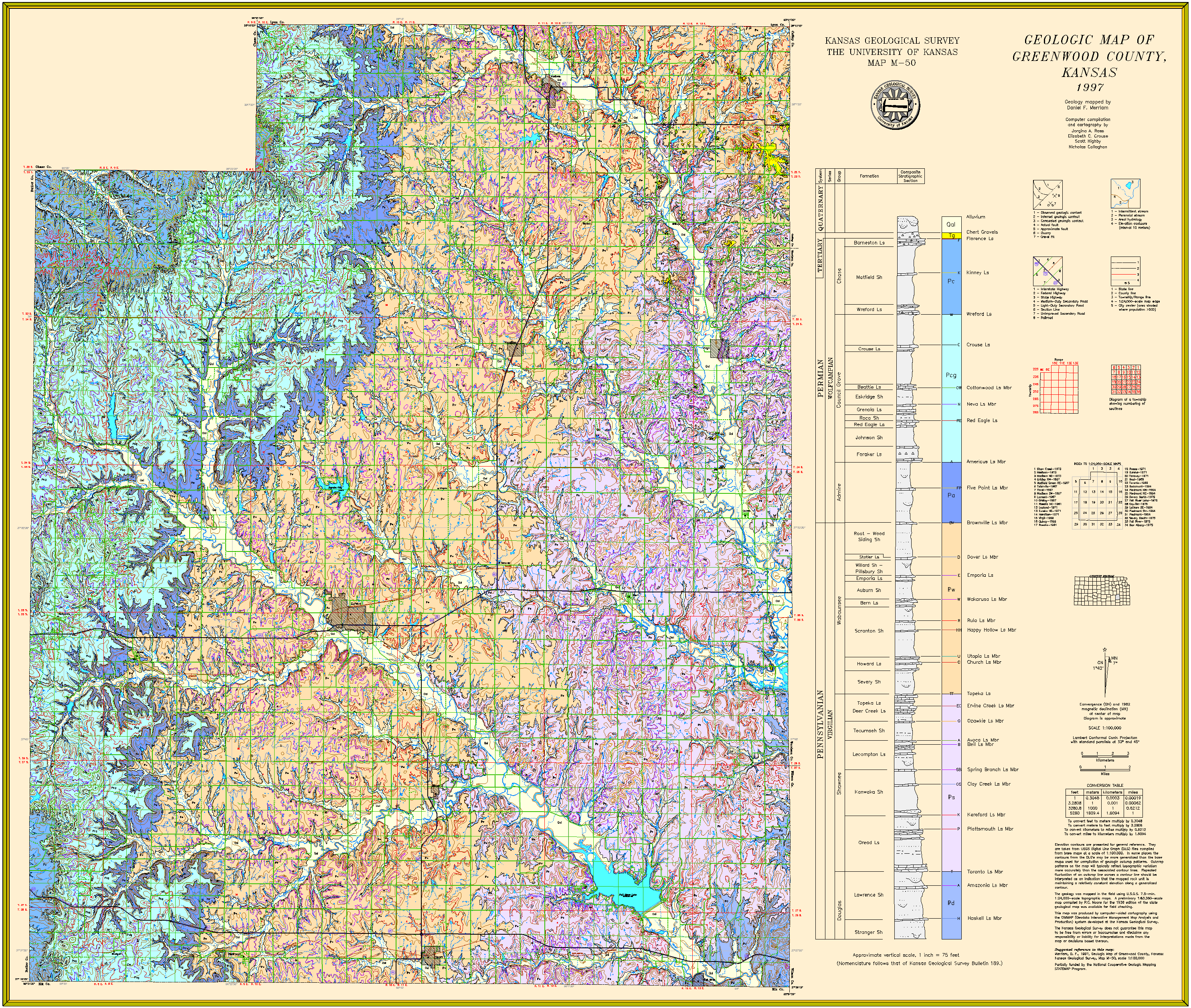 Greenwood County geologic map