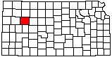 small map of Kansas; click to change counties