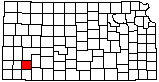 small map of Kansas; click to change counties