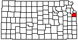 small map of Kansas; click to change counties