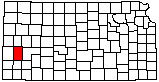 small map of Kansas; click to change counties