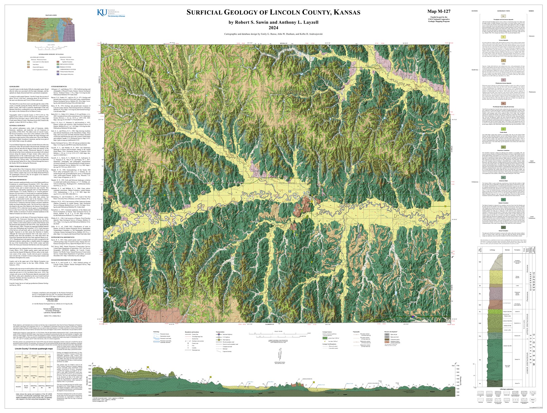 Lincoln county geologic map