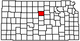 small map of Kansas; click to change counties