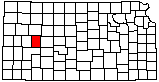 small map of Kansas; click to change counties