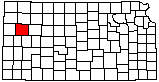 small map of Kansas; click to change counties