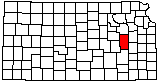 small map of Kansas; click to change counties